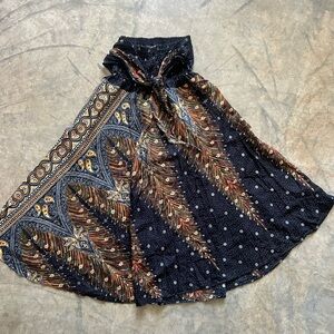 Funky Boho Multi-Color Design Full A-Line Skirt